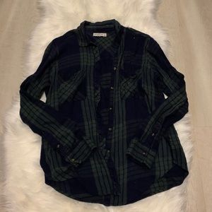 Navy and Hunter Green Flannel